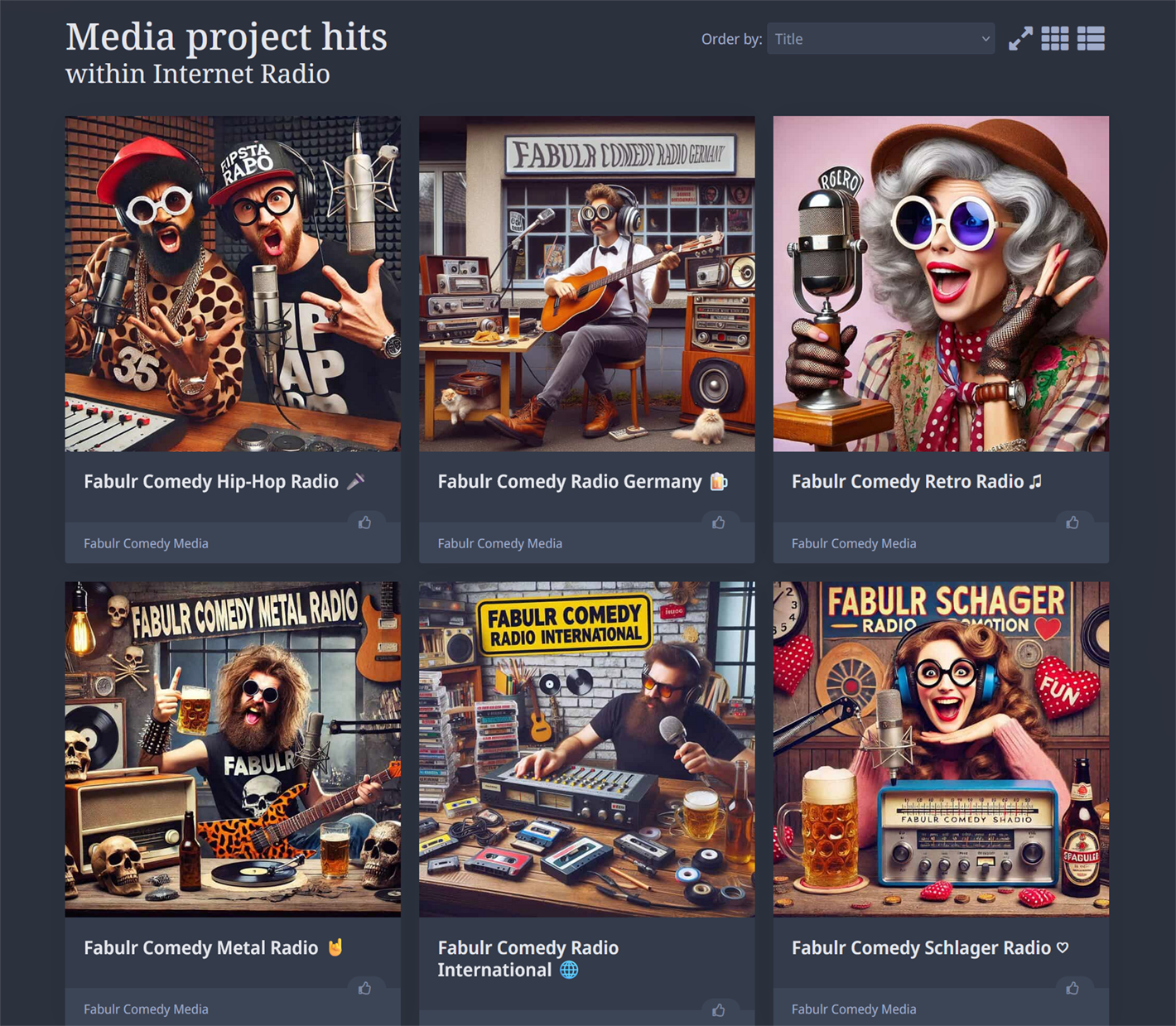 Songs uploaded as part of your media projects can be published specifically on Fabulr Comedy Radio stations. - image